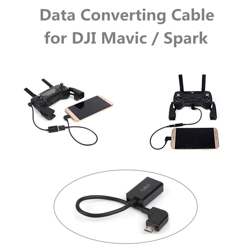 DJI Spark Mavic Afstandsbediening Data Omzetten Kabel Usb-poort Energie Conversie Lijn Draad voor Smartphone Tablets Mobiel