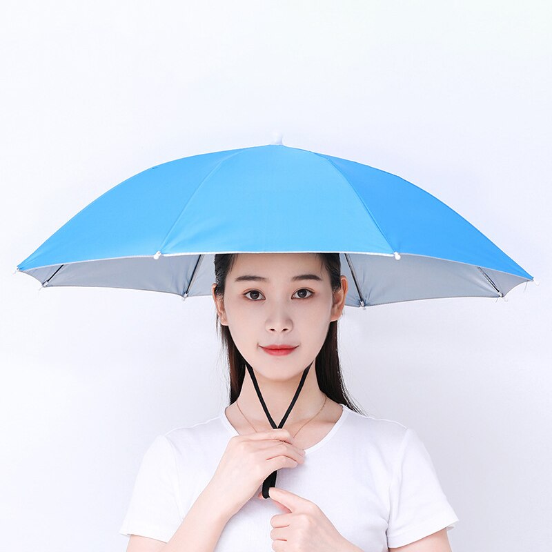 Sombrilla plegable para Pesca al aire libre, paraguas del ejército, impermeable, Camping, Pesca, sombreros, Cabeza de Playa, unisex: Light Blue