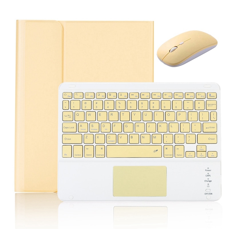 Detachable Press Bluetooth Keyboard Case and Mouse Set for iPad Pro10.5/Air3 /iPad 10.2 ) Tablet: Yellow