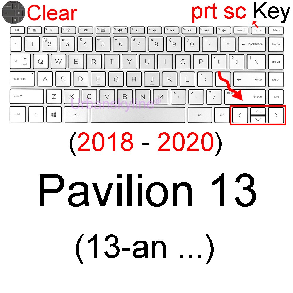 Housse de protection de clavier pour ordinateur portable HP Pavilion 13, étui X360 Aero 13, 13z, 13t, 13-bb 13-be 13-be 13-be 13-an 13-b: Clear 2018-2020