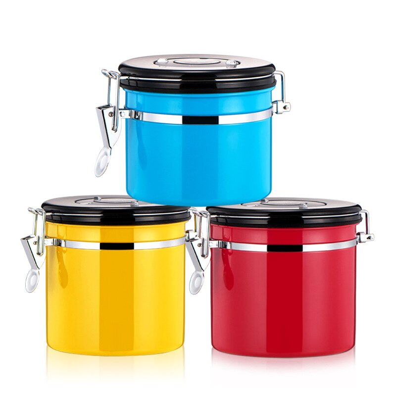 Roestvrijstalen koffiebonen verzegelde blikken met uitlaatklep roestvrijstalen verzegelde blikken theeblikken melkpoederblikken 800ml