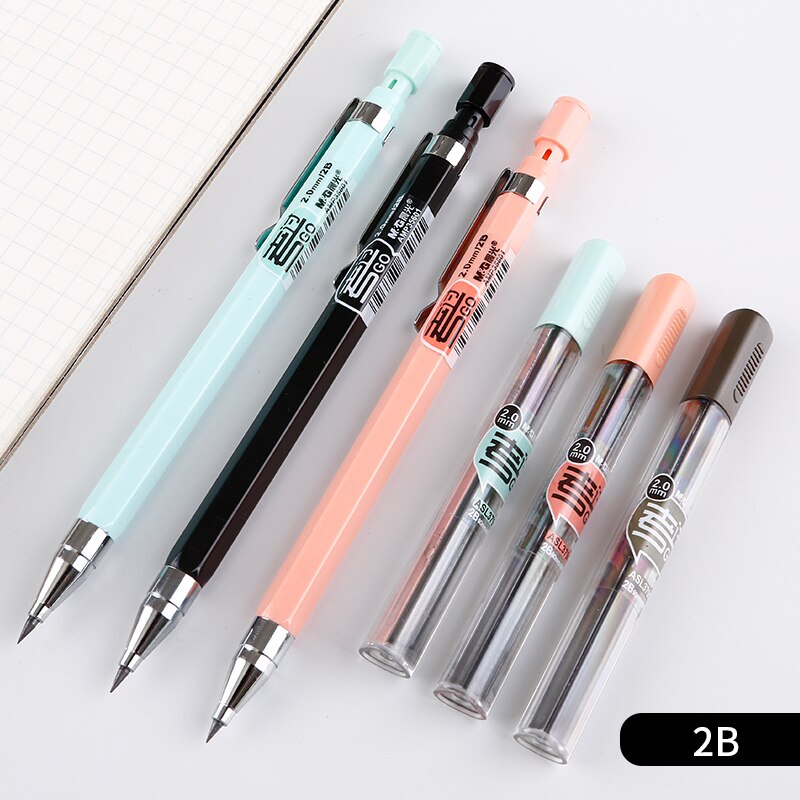 Candy Color Mechanical Pencil 2.0mm Kawaii Pencils for Writing Drawing Pencil Set Pencils for School Sketch