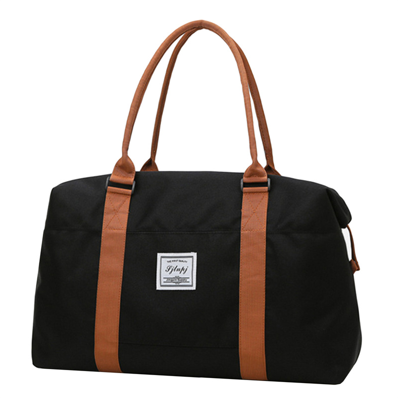 Large Travel Bag Women Cabin Tote Bags Handbag Oxford Cloth Canvas Waterproof Shoulder Bags Women Weekend Overnight Bag: black