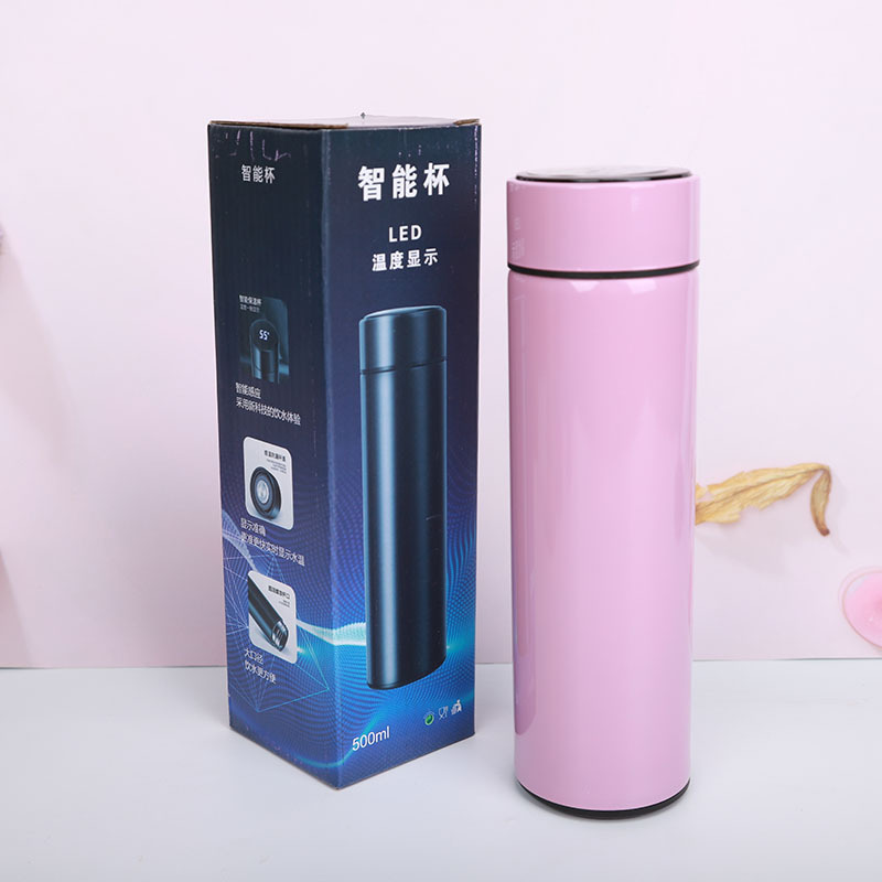 Xiaomi-taza inteligente de acero inoxidable 304, termo con pantalla LED de temperatura, de negocios, digital: Pink