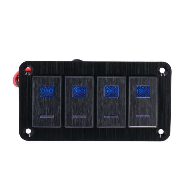 4 Gang Rocker Switch Panel Toggle Switch DC12‑24V for Boats for Yachts