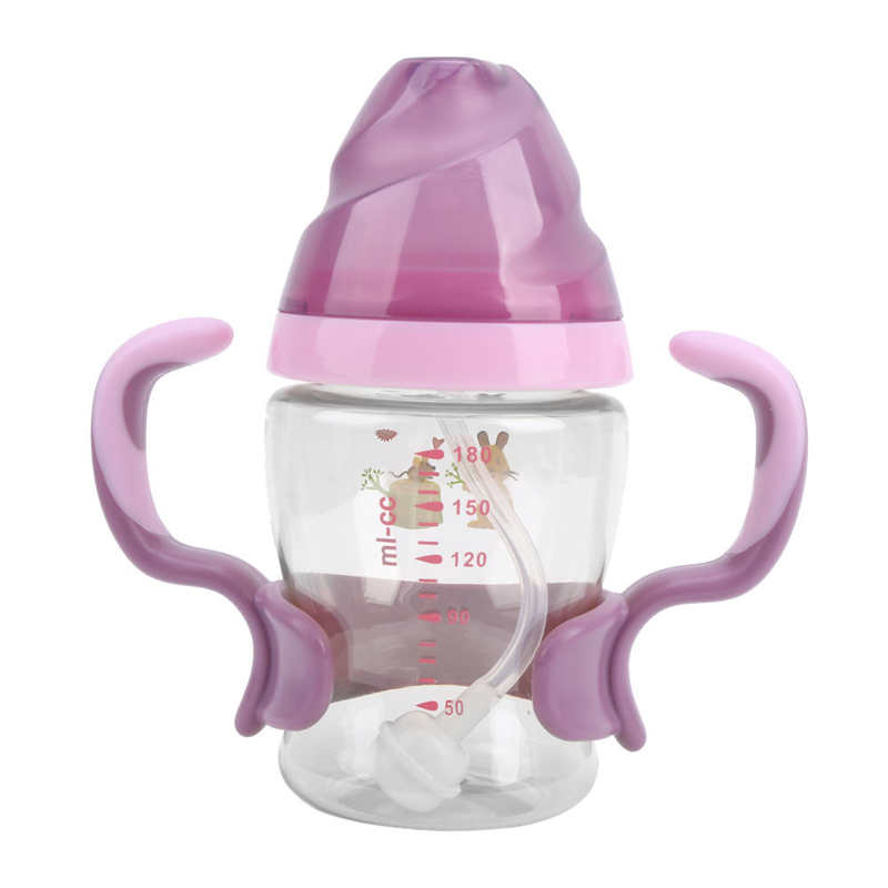 180ML Baby Milk Bottle Infant Feeder Portable Cute Baby Milk Bottle Wide Neck Anti-Impact Infant Feeding Bottle