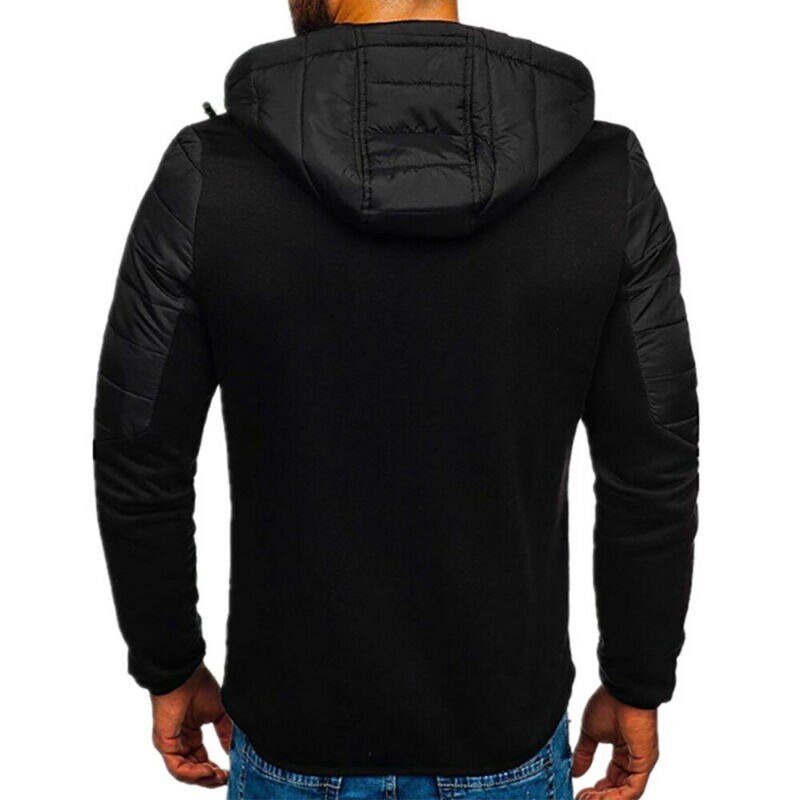 Coats for Men Down Jackets Hooded Fleece Jacket Zipper Casual Winter Coat Male Warm Work Wear Clothes