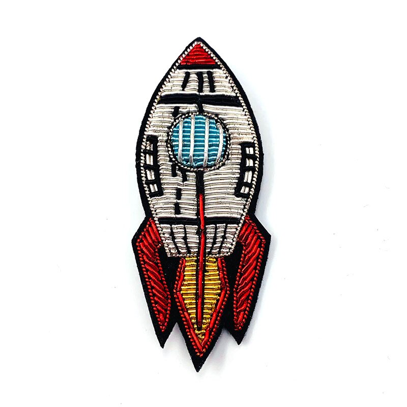 hand embroidery badges for backpack rocket badge High-end clothes, hats badges