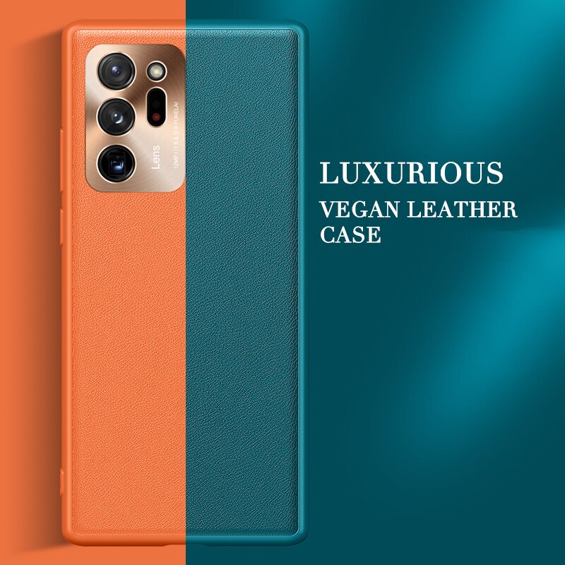 Capa de couro para samsung note 20 ultra macio vegan couro capa dura caso de telefone para samsung galaxy note 20 ultra s20 fe casos