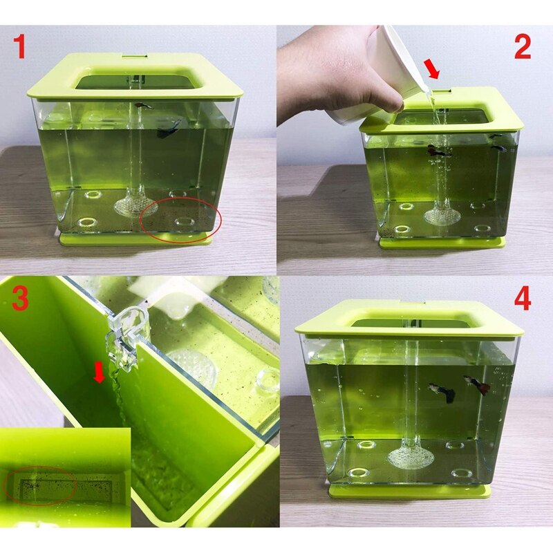 Betta Fish Tank Aquarium Fish Tank Easy to Change the Water Acrylic Plastic Self-Cleaning Small Fish Tank
