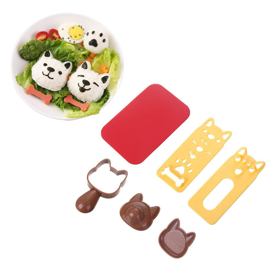 Moules de gaufrage de riz pour Sushi Nori, pour chien, ours, lapin, Panda, Bento, accessoires pour sandwichs, Onigiri: Dog