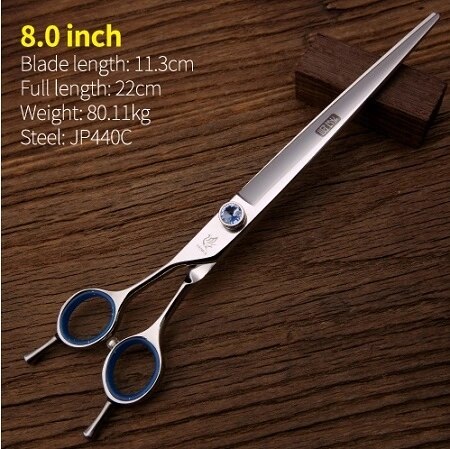 Fenice-Tijeras profesionales para zurdos para mascotas, 7,5/8,0 pulgadas, corte de pelo de perro: 8.0 inch