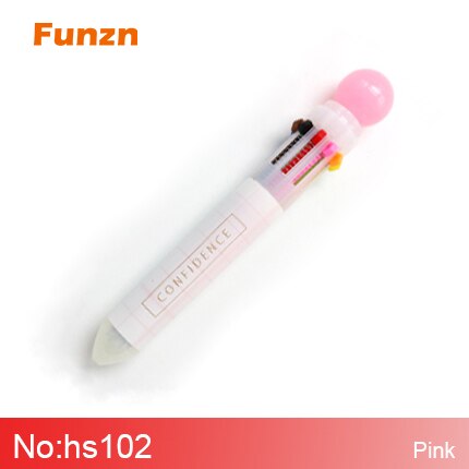 Funzn 0.5 mm 10 colors ballpoint pens for writing Chancellery simple office school supplies ball pen luxury nurses: hs102-pink