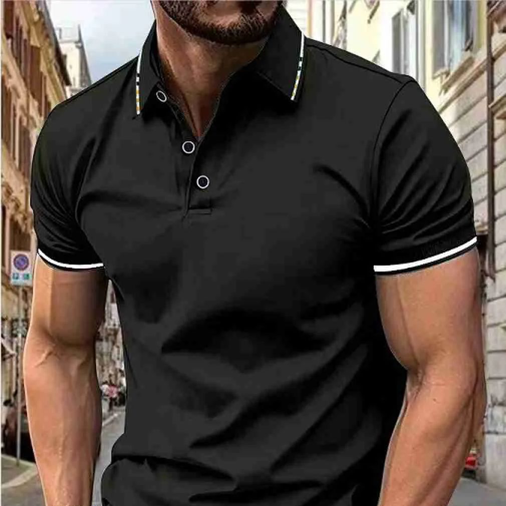 Polo d'été décontracté à manches courtes pour hommes, T-shirt à revers de couleur, à la