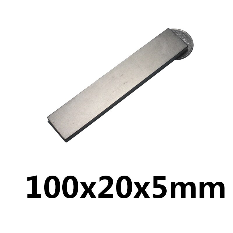 1 ~ 20 Stuks 100X20X5 Zeldzame Aarde Magneten 100mmX20mm Strip Blok Rechthoekige Magneten 100X20X5 Mm Permanente Neodymium Magneet 100*20*5 Mm