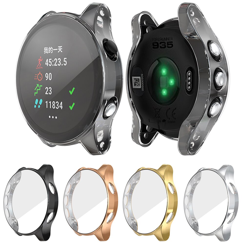 Ultra-Slim TPU Watch Case Silicone Protective Cover Anti Scratch Shell Screen Film For Garmin Forerunner 935 945