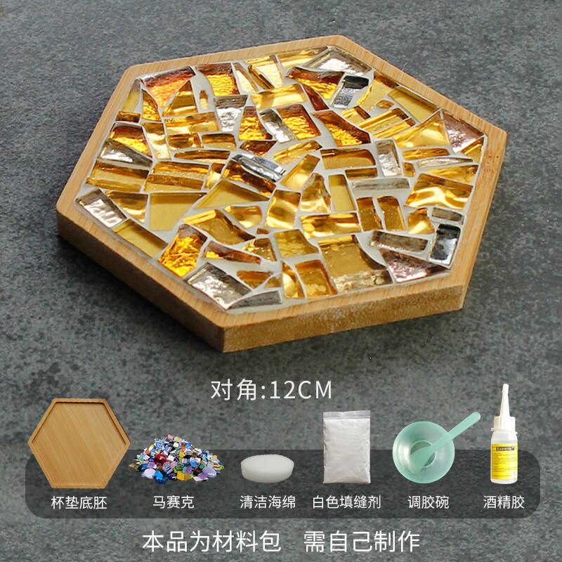 Sous-verre en mosaïque pour bricolage, emballage de matériaux Semi-finis, manuel, , Support de coussin de Pot, Collage carré, artisanat en bambou: O