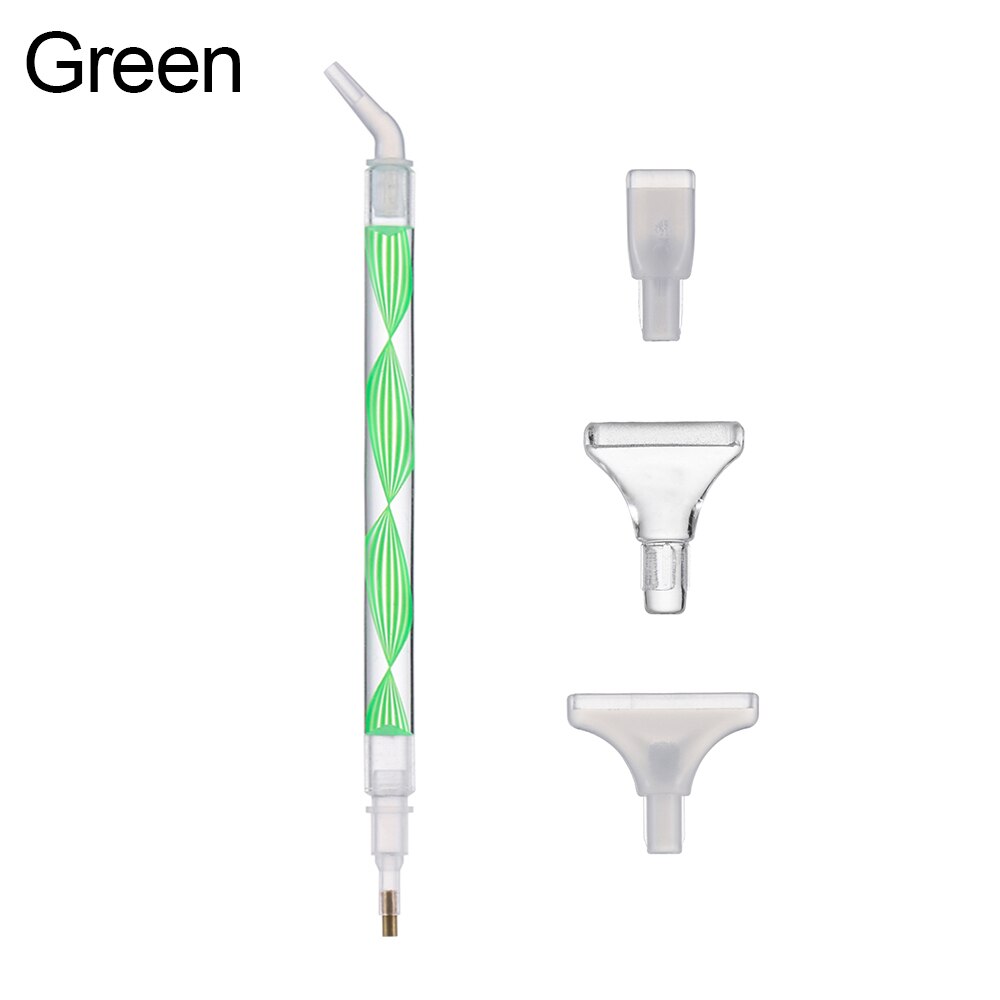 Spiral Flower Resin Point Drill Pens 5D Diamond Painting Pen Cross Stitch Embroidery DIY Craft Art Sewing Accessories: green