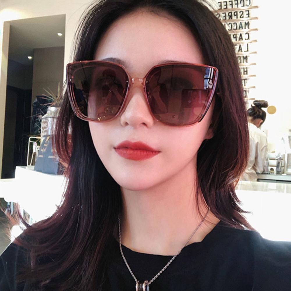 Kvinder fashionable retro alsidige solbriller stor ramme tynd ansigt solbrille