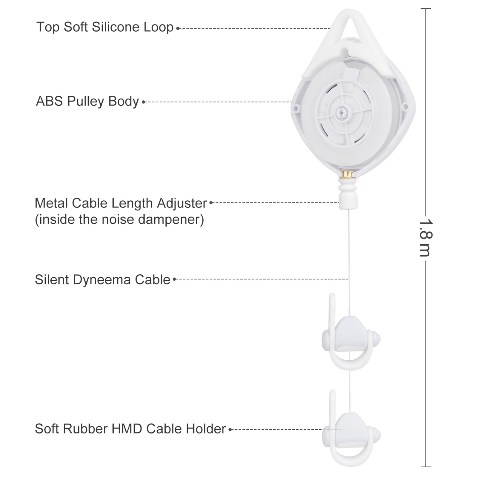 Stille Vr Kabel Katrol Systeem Set Voor Htc Vive/Vive Pro/Oculus Rifts/Sony Ps/Windows vr/Valve Index Vr Kabelmanagement