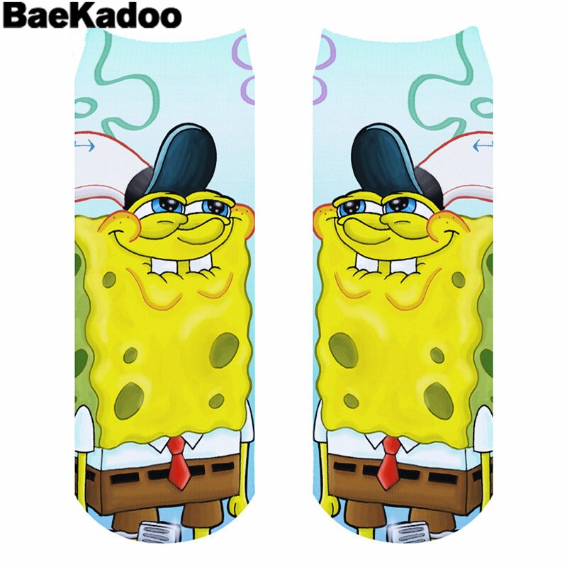 BAEKADOO Unisex Casual algodón 3D dibujos animados impreso Calcetines