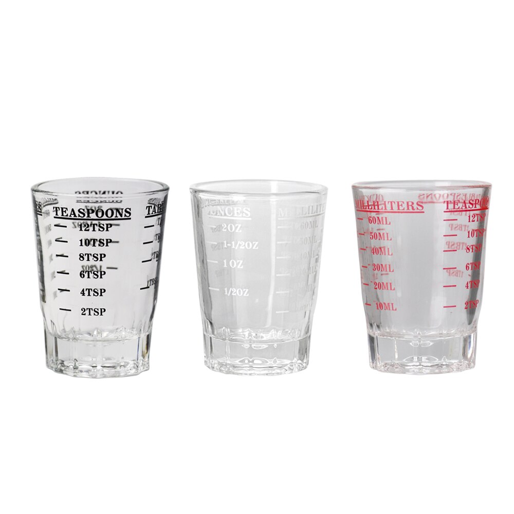 45/60 ml glas målebæger espresso shotglas flydende glas ounce kop med vægt køkkenmål værktøj forsyninger