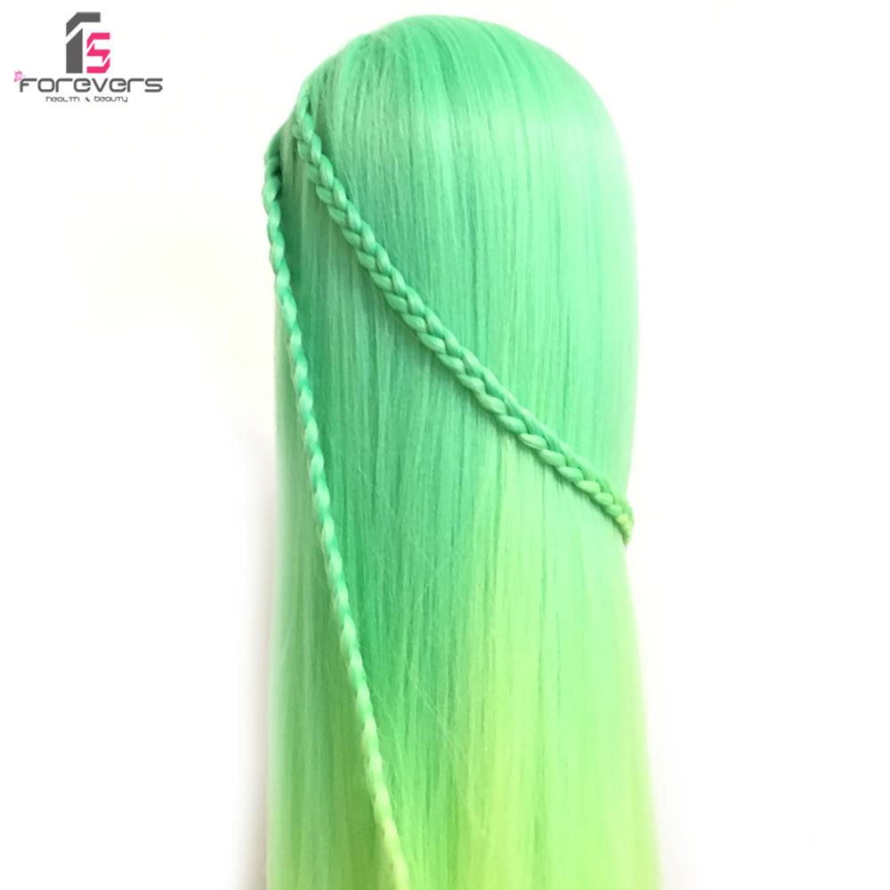 24" Hairdressing Mannequin Head Training Color Hair Styling Cosmetology Dark Green + Free Clamp