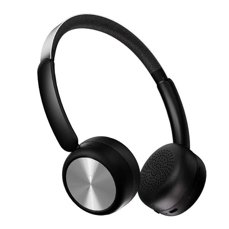 Bluetooth-headset med retro trådlöst headset med högt ljud och hjälm bluetooth-headset bluetooth-headset: Svart