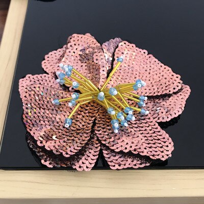 2 Stuks Bloem Pailletten Kralen Patch Applique Vintage Geborduurde Naaien Patch Accessoires Voor Kleding Mode Decoratie Patches