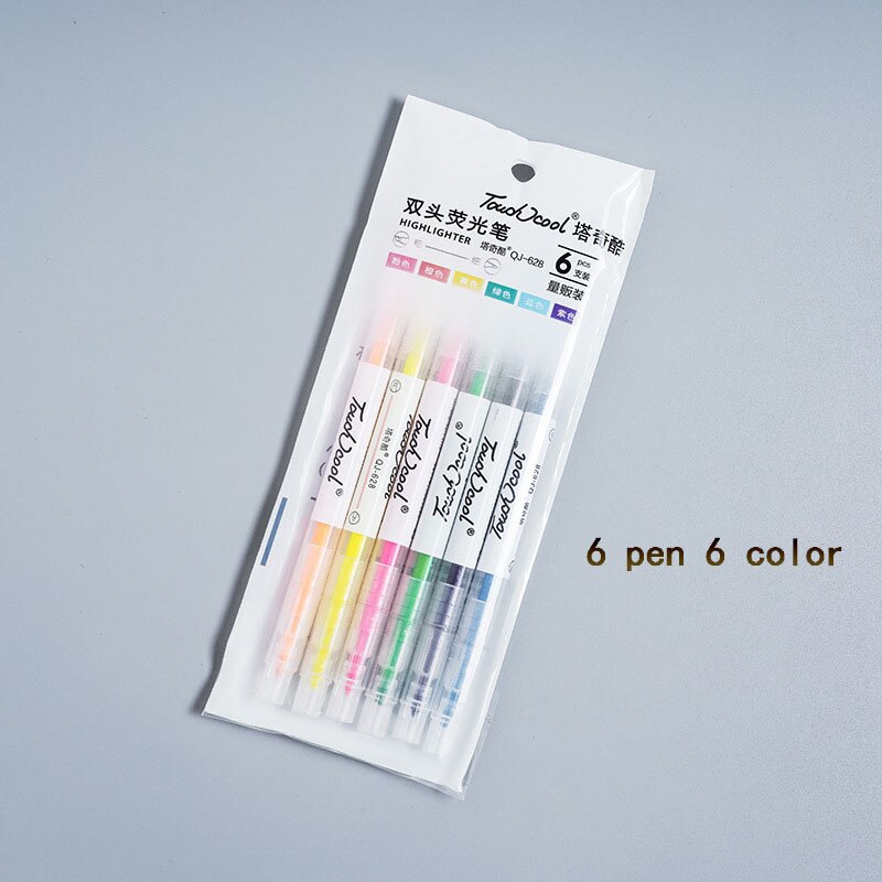 Ulife 6pcs/set Highlighter Pen Pastel Marker Watercolor Highlighters Art Stationary I.17347931 - View #9