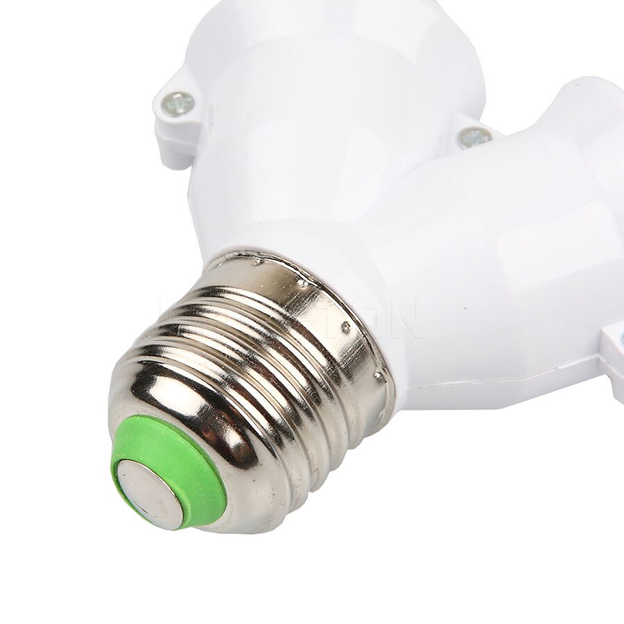 Dobbelt dobbelt 2x e27 fatninger base forlænge splitter stik halogen lys pære holder kobber kontakt adapter konverter
