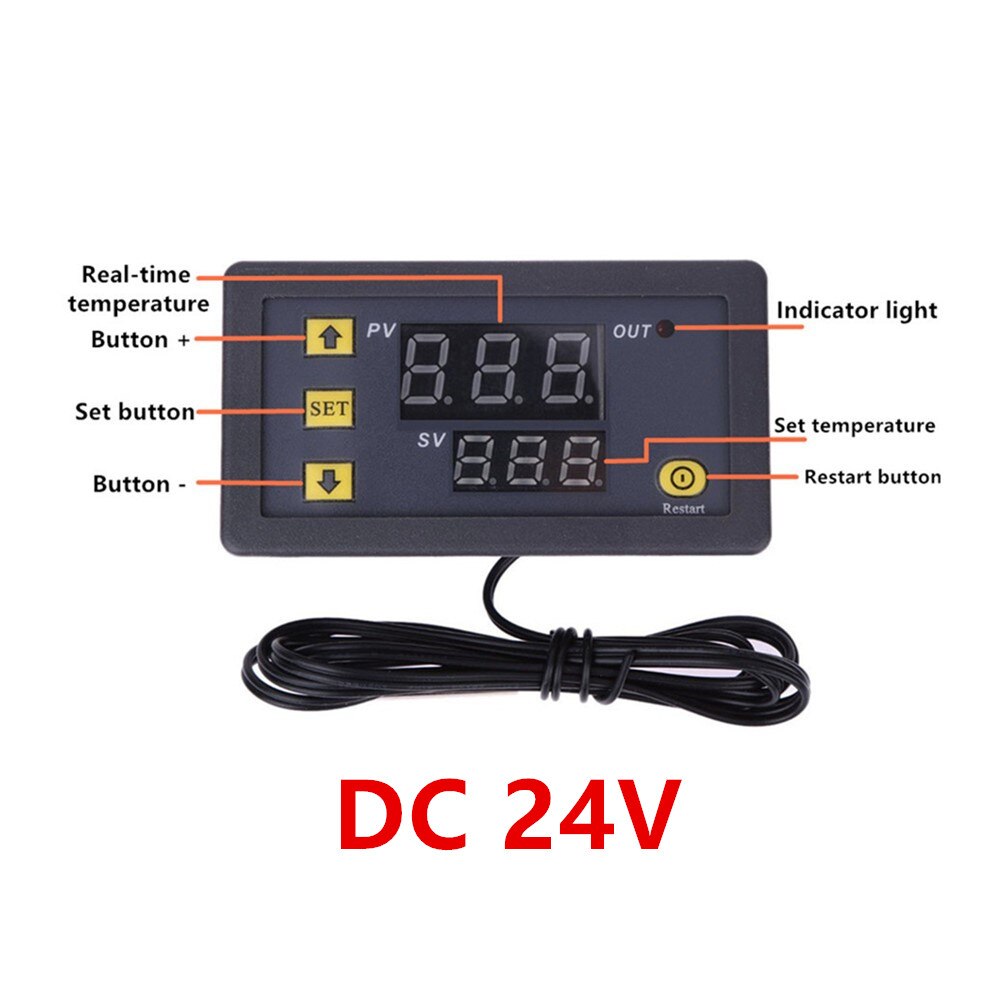 W3230 Relay Output Digital Temperature Controller -55~120C Thermostat Regulator Heating Cooling Control Switch 10A 220V/20A 12V: DC24V