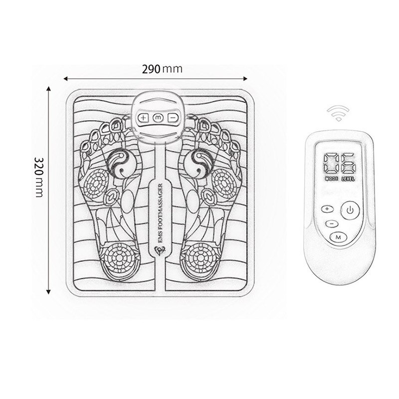 Electric Intelligent EMS Foot Massage Pulse Acupuncture Improve Blood Circulation Relieve Care