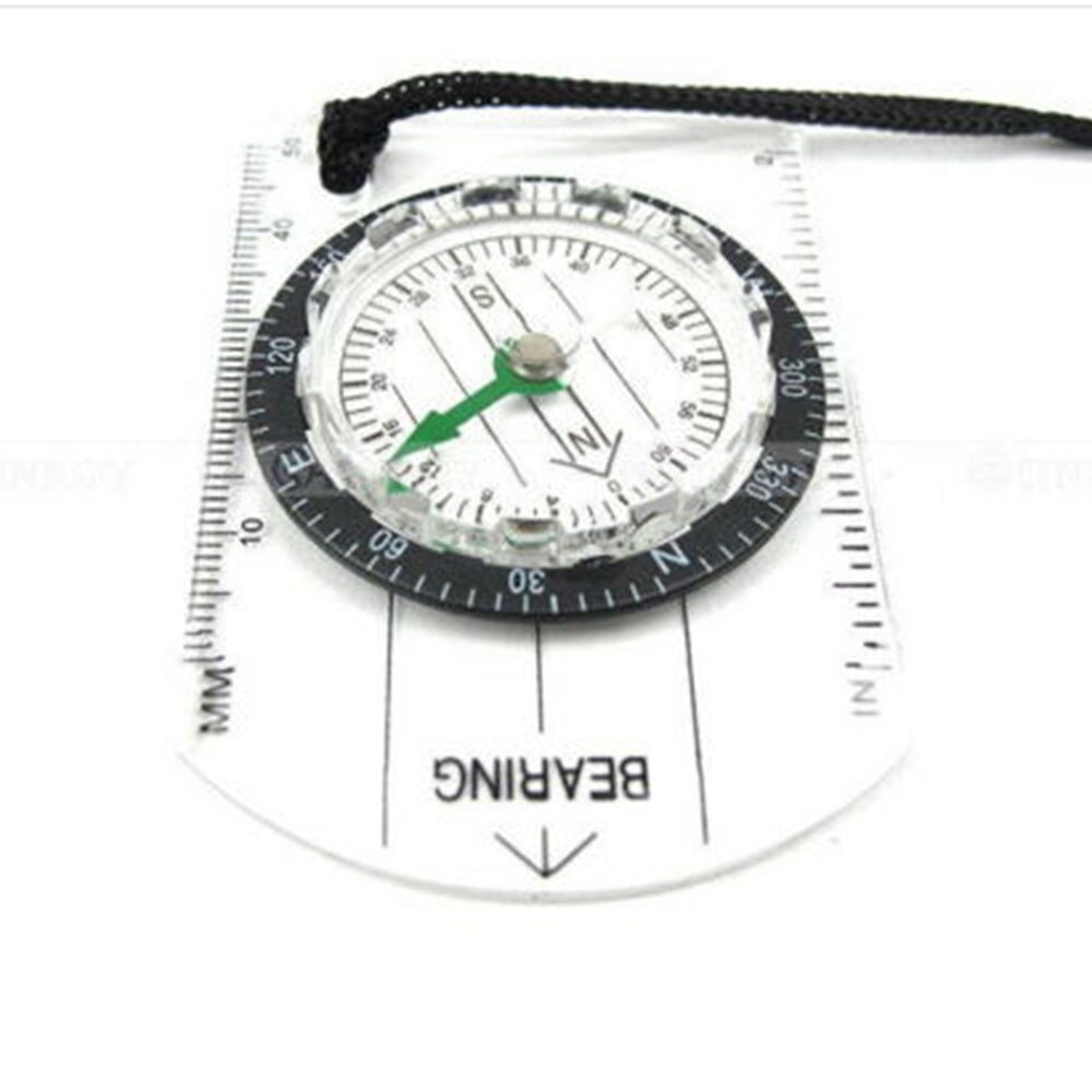 Mini Compass Map Scale Ruler Multifunctional Equipment Outdoor Hiking Camping Survival