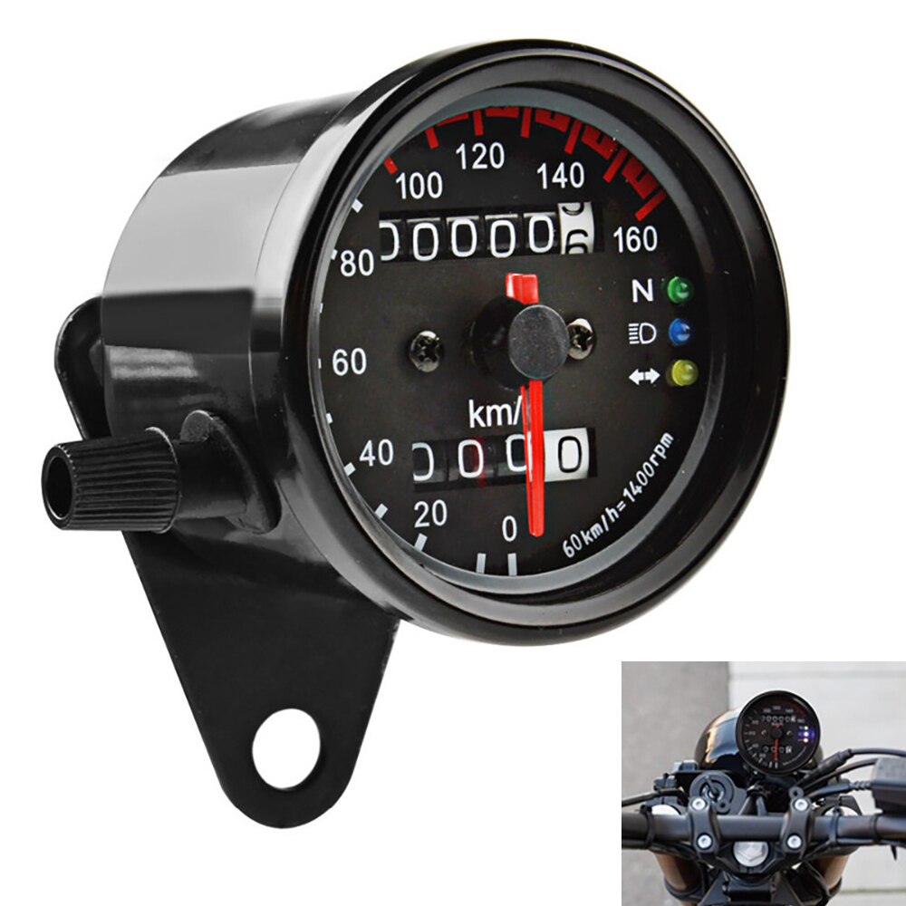 12V Universal Speedometer 0-180 Km/H Motorcycle Odometer With LED