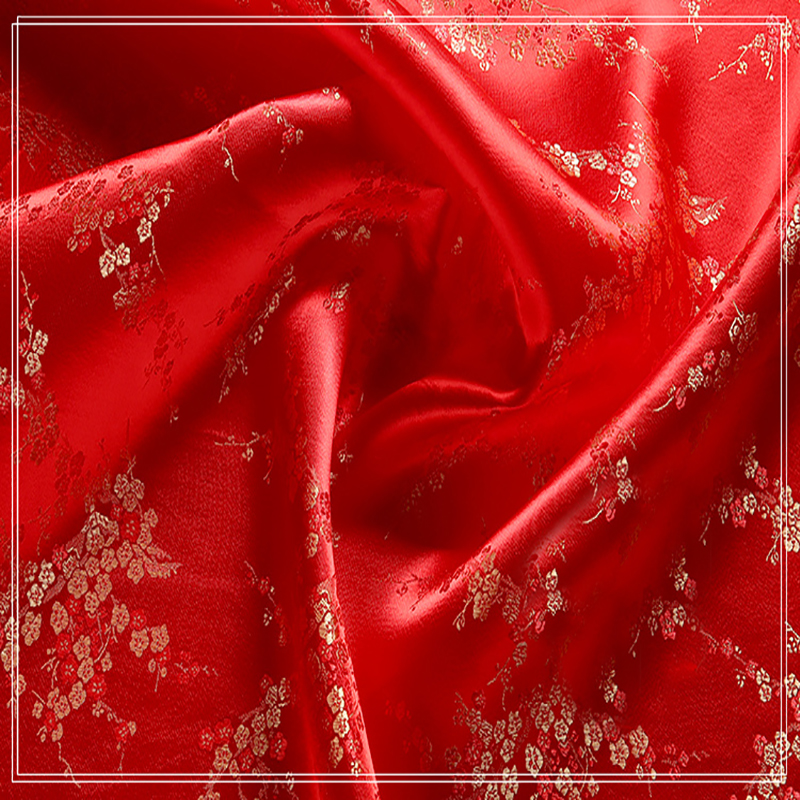 90 cm x 100 cm rode bloem jacquard tapijt satijn jacquard stof Doek beddengoed patchwork tissue thuis Textiel Naaien