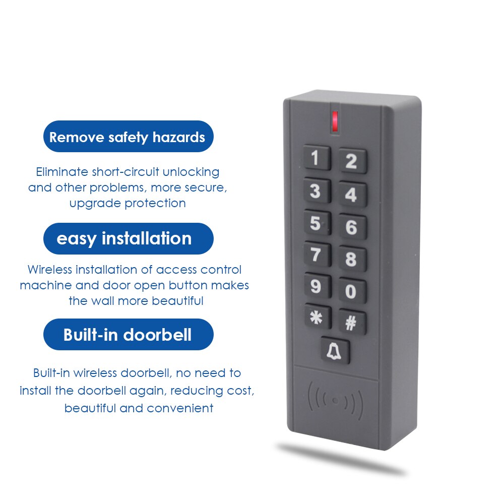 Waterproof Wireless Door Lock Remote Control Access Control 125Khz EM Card RFID Access Control Wireless Keypad Control Reader