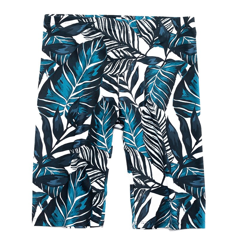 Mannen Leaf Print Strand Broek Hawaiian Zwemmen Board Shorts Zwembroek Hoge Stretch Tropical Marine Stijl Zomer Kleding