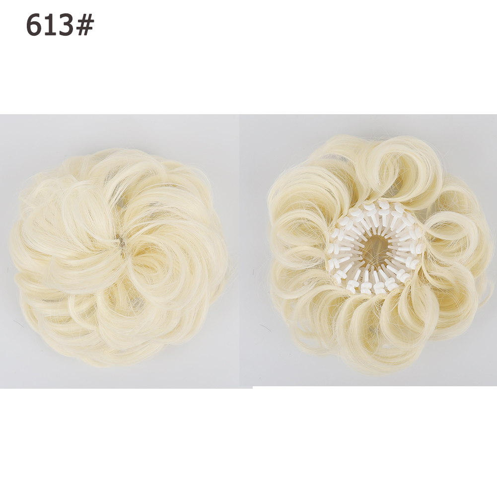 Nueva pieza de pelo de moño desordenado, moño esponjoso sintético en forma de Nido de Pájaro, extensiones de moño de pelo rizado ondulado retráctil para mujeres y niñas: #613