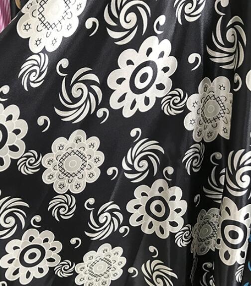 Mjukt satinmaterial diy foder hantverk ombre blank cashew polyester charmeuse tyg retro paisley mönster: 2