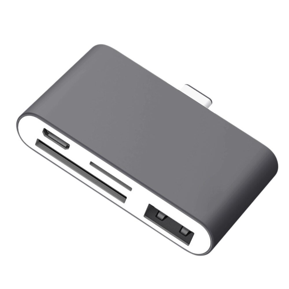 USB Type C Sim CF SD TF Card Reader Adapter Converter: Grey