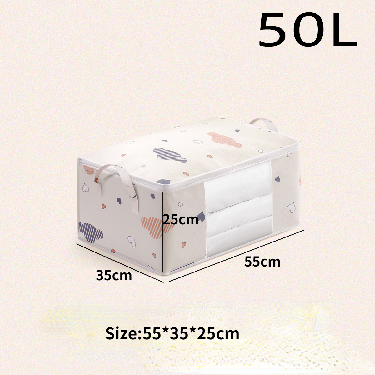 Non Woven Cotton Quilt Storage Bag Large Capacity Clothing Cotton Quilt Mobile Luggage Moisture Proof And Dustproof Portable Bag: Brown
