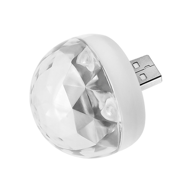 Mini scene lys android apple usb roterende scene lys disco dj lys jul familiegjenforening magiske ball lys fest lys: Eple hvit
