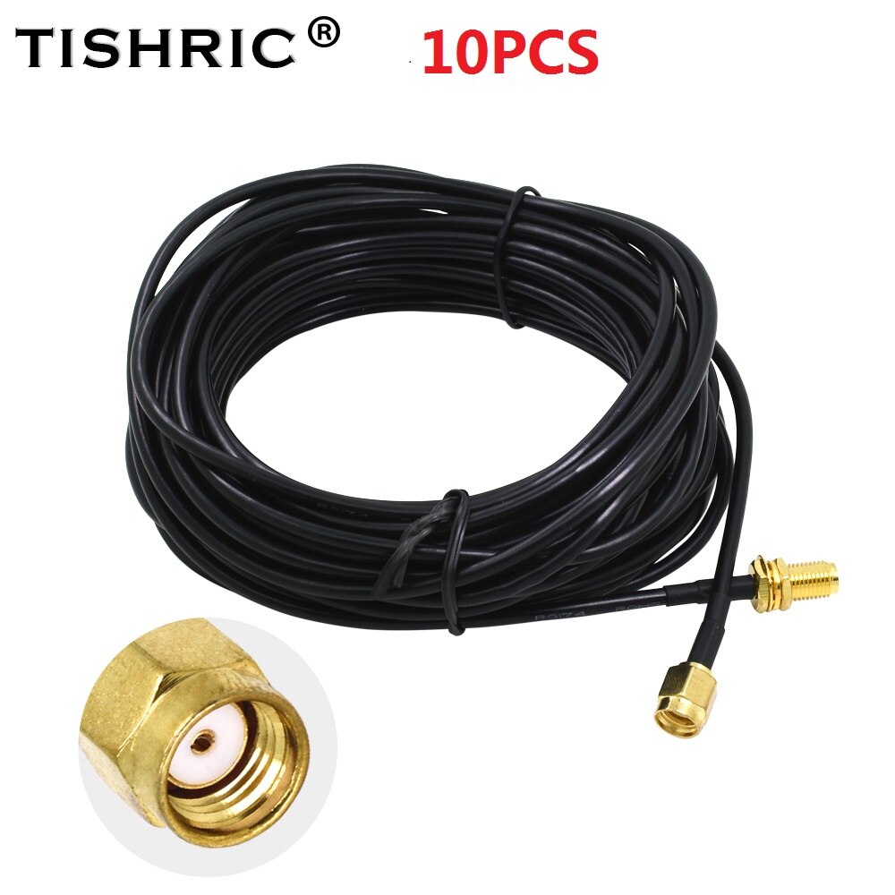 10PCS TISHRIC 9M SMA Male To Female WIFI Antenna Wireless Network Card Router Extension Cable RG174 Pure Copper For Laptop