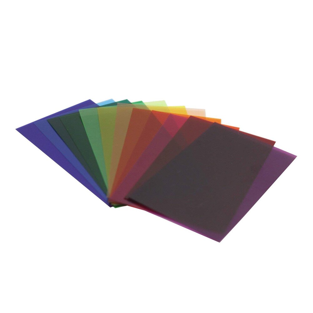 Filtro de gel difusor para Flash de cámara, Kit de filtros de iluminación de Balance de Color transparente para cámara de estudio fotográfico, 12 colores