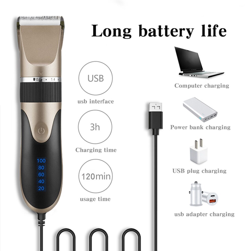 HIENA Hair Clipper Electric Hair Trimmer Digital Rechargeable Hair Clipper for Men Hair Cutting Machine Low Noise