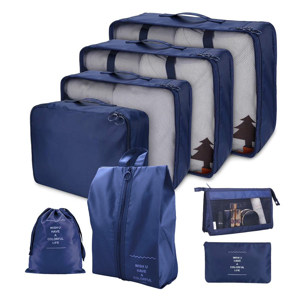 8/7/6 Stuks Set Reisorganisator Opbergzakken Koffer Verpakking Cubes Set Koffers Draagbare Opvouwbare Bagage Kleding Schoen netjes Pouch
