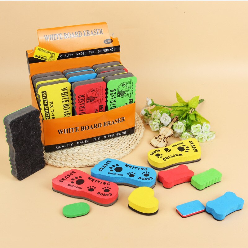 1 pièces couleur aléatoire magnétique tableau blanc gomme Kawaii effaçable tableau noir nettoyant mignon éponge blanc tableau marqueur craie gommes