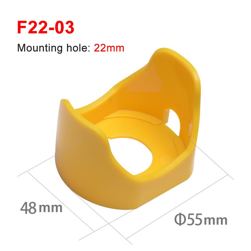 22mm yellow emergency stop button protection cover button switch emergency mushroom head protection seat protection cover ring: F22-03