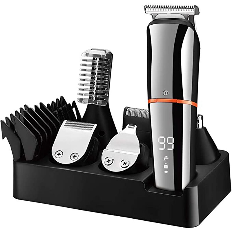 Skægtrimmer til mænd vandtæt næse hår groomer trådløs trimmer 6 in grooming kit – Grandado